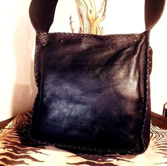 HOUSE OF HARLOW WS BLK Studded LTR Saddlebag-NWOT - Picture 8 of 13